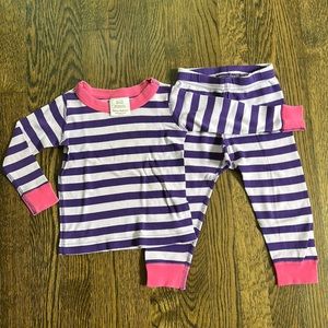 Hanna Andersson purple striped pjs 18-24m